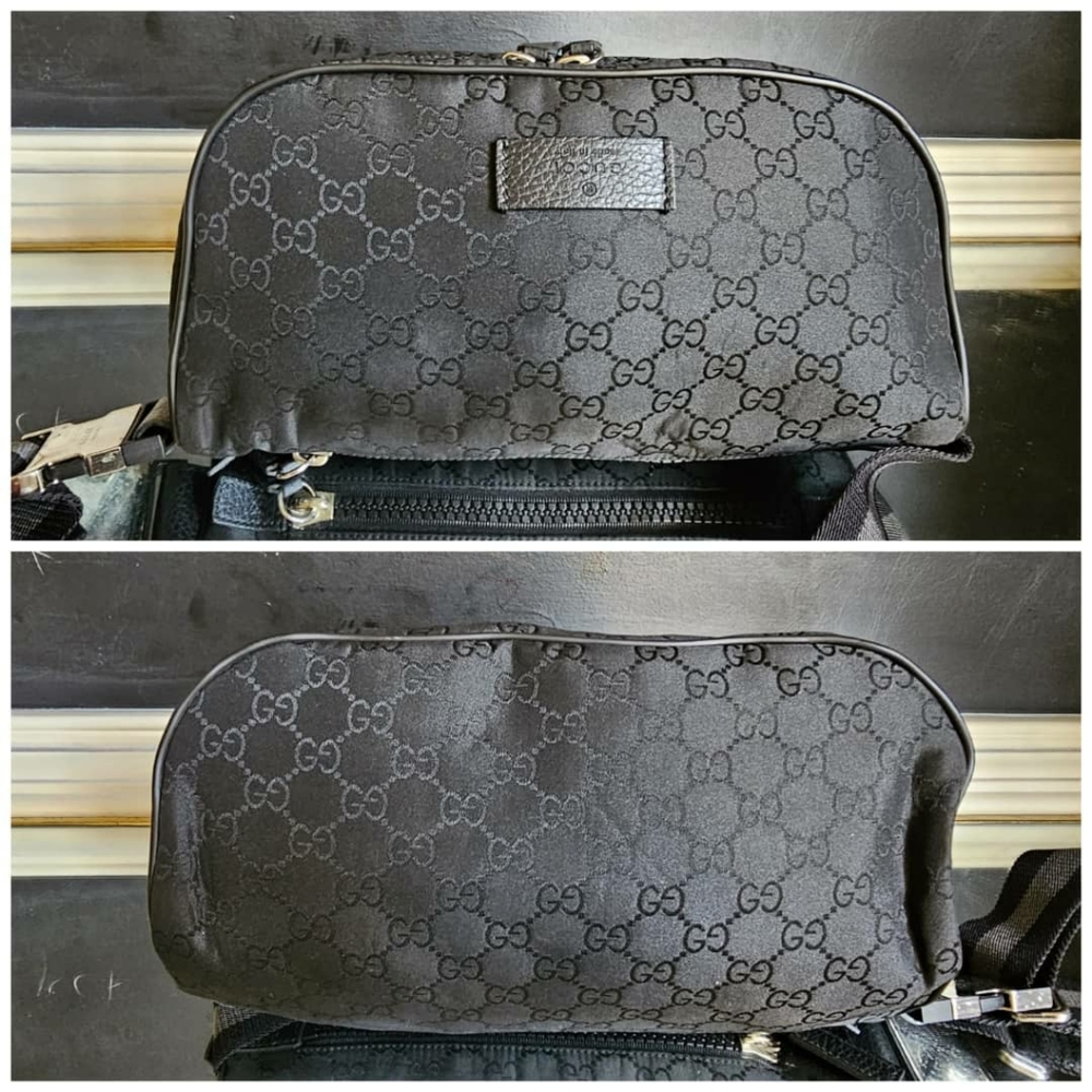 GUCCI Nylon Monogram Fanny Pack Belt Bag Black - Picture 9 of 11